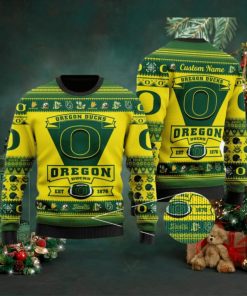Oregon Ducks Football Team Logo Custom Name Personalized Ugly Christmas Sweater, Ugly Sweater, Christmas Sweaters, Hoodie, Sweatshirt, Sweater