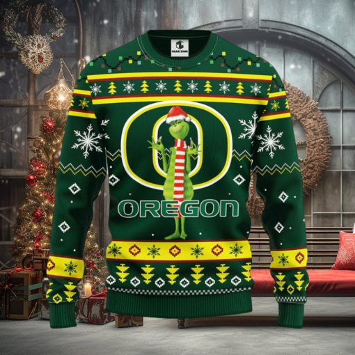 Oregon Ducks Funny Grinch Christmas Ugly Sweater