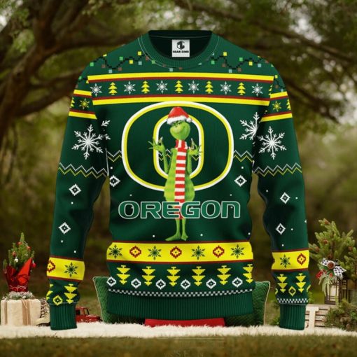 Oregon Ducks Funny Grinch Christmas Ugly Sweater