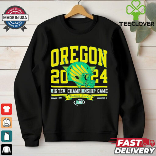 Oregon Ducks Green 2024 Big Ten Football Championship helmet classic shirt