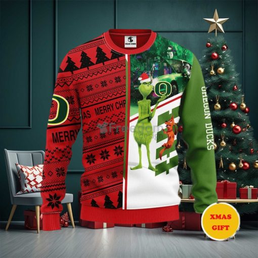 Oregon Ducks Grinch & Scooby doo Christmas AOP Sweater