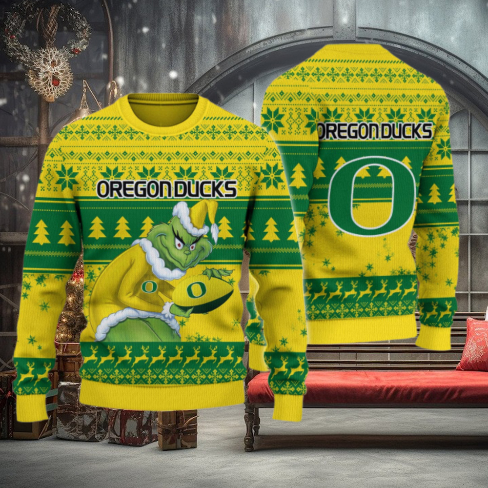 Oregon Ducks Grinch Ugly Christmas Sweater Oregon Ducks Grinch Ugly Christmas Sweater