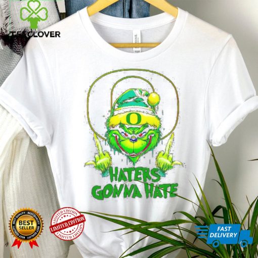 Oregon Ducks Grinch middle finger haters gonna hate shirt mens t shirt