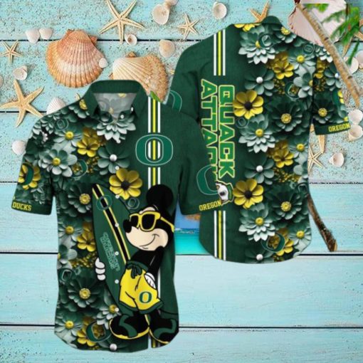 Oregon Ducks Hawaiian Shirt Mickey Love Surfing Trending Summer Gift