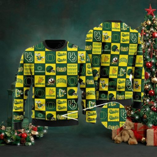 Oregon Ducks Logos Ugly Christmas Sweater