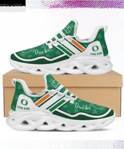 Oregon Ducks NCAA Logo St. Patrick's Day Shamrock Custom Name Clunky Max Soul Shoes Sneakers For Mens Womens