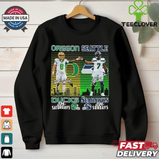 Oregon Ducks On Saturdays X Seattle Seahawks On Sundays Shirt
