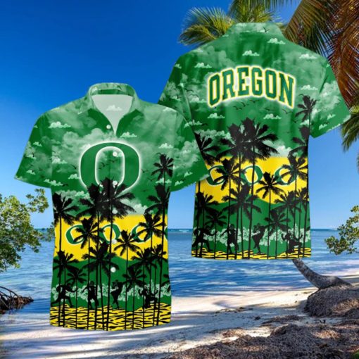 Oregon Ducks Palms Tree Hawaiian Shirt