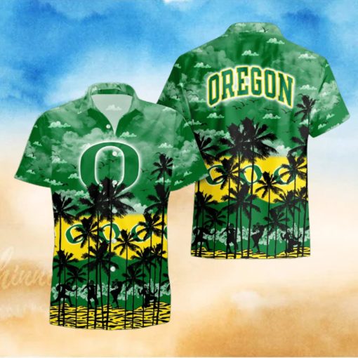 Oregon Ducks Palms Tree Hawaiian Shirt