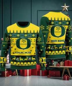 Oregon Ducks Personalized Name Ugly Christmas Sweater