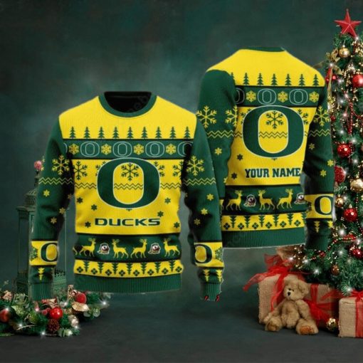 Oregon Ducks Reindeer Ugly Christmas Sweater