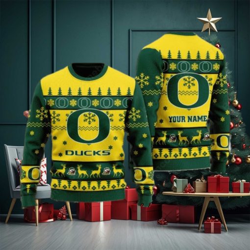Oregon Ducks Reindeer Ugly Christmas Sweater