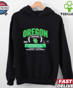 Oregon Ducks Rose Bowl 2024 25 CFP Quarterfinal Black T Shirt