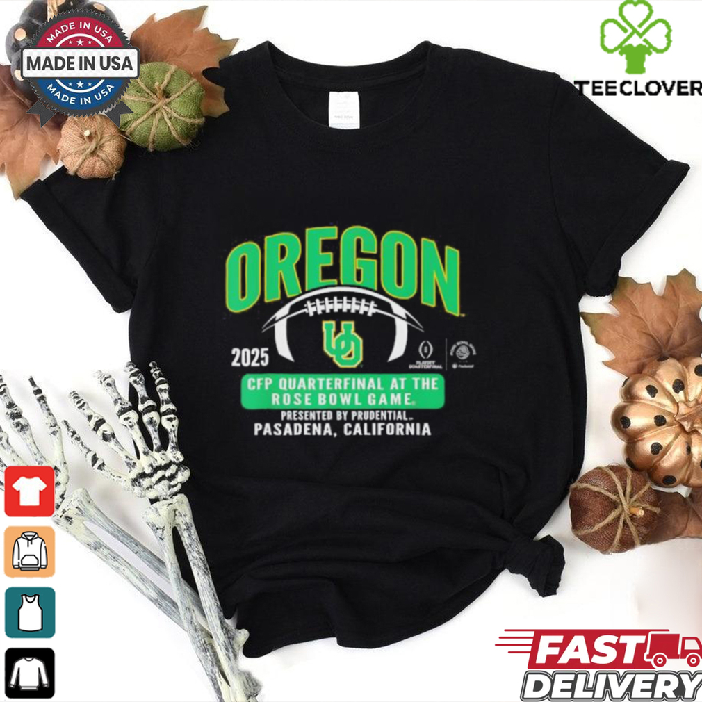 Oregon Ducks Rose Bowl 2024 25 CFP Quarterfinal Black T Shirt Oregon Ducks Rose Bowl 2024 25 CFP Quarterfinal Black T Shirt