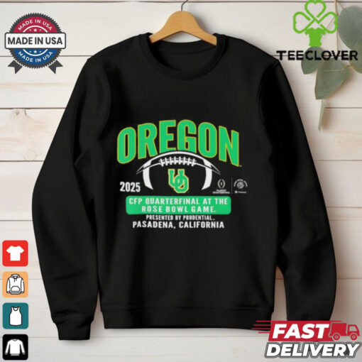 Oregon Ducks Rose Bowl 2024 25 CFP Quarterfinal Black T Shirt
