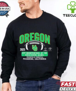 Oregon Ducks Rose Bowl 2024 25 CFP Quarterfinal Black T Shirt