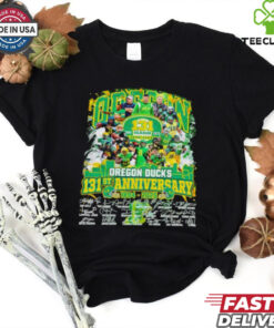 Oregon Ducks The Ducks 131st Anniversary 1894-2025 Signature Shirt with a commemorative design, celebrating the team’s rich history, perfect for Ducks fans.