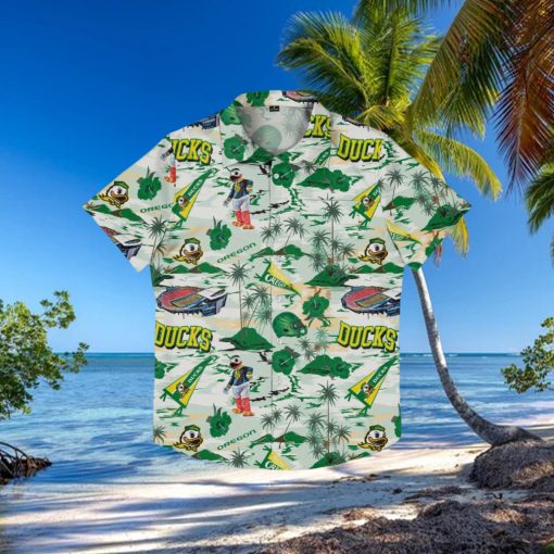 Oregon Ducks Thematic Stadium Print Hawaiian Shirt