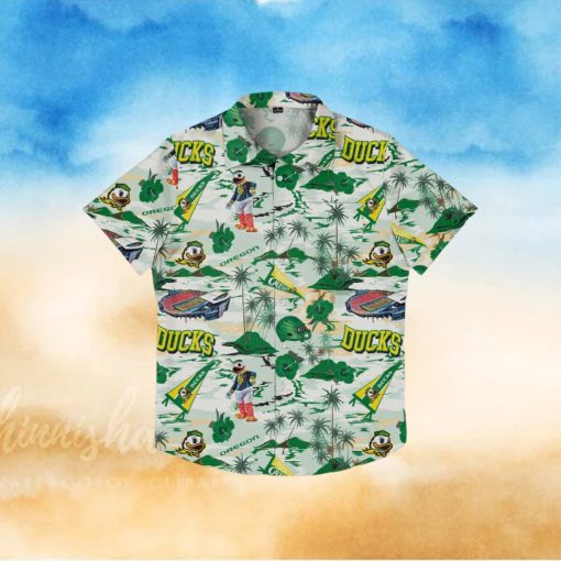 Oregon Ducks Thematic Stadium Print Hawaiian Shirt