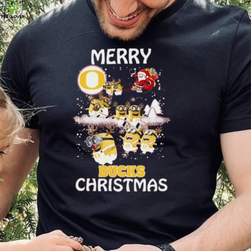 Oregon Ducks Ugly Christmas Sweaters Minions Santa Claus Merry Christmas Oregon Ducks T Shirt