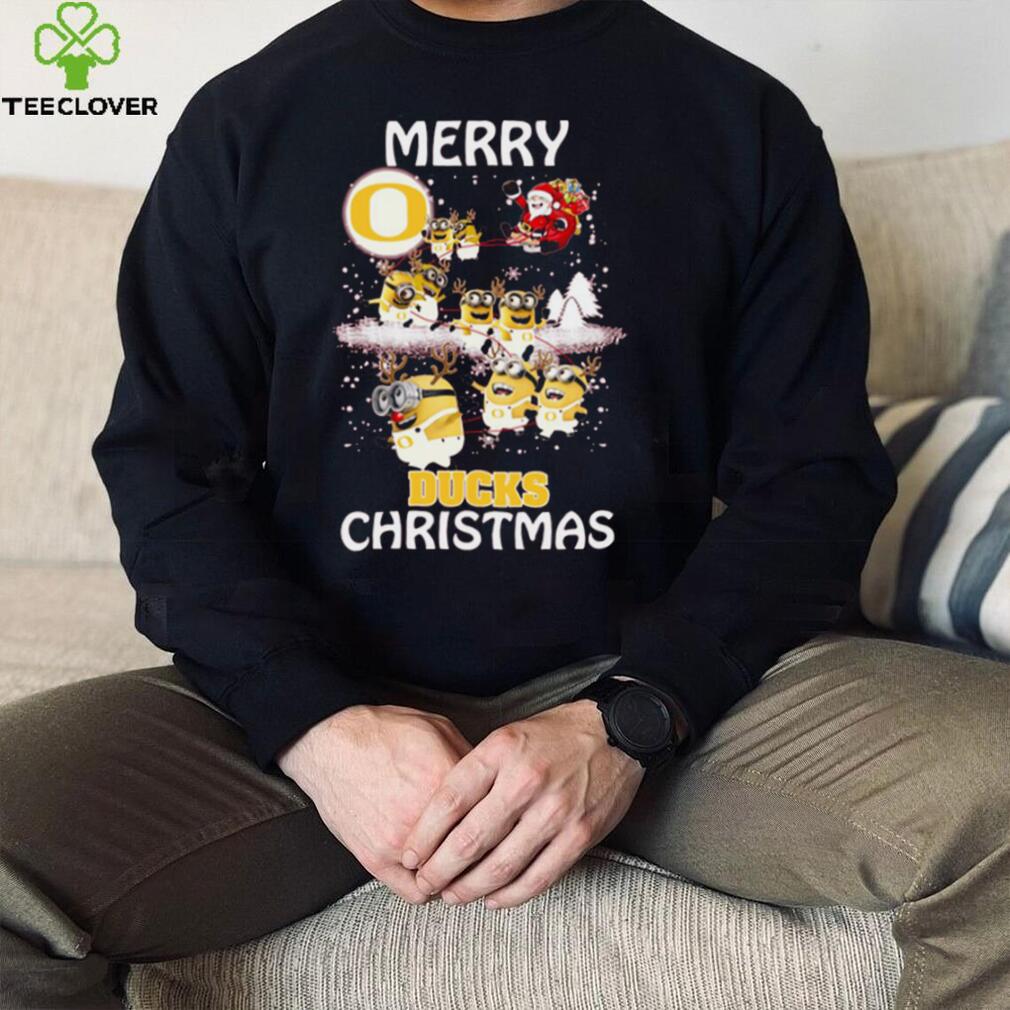 Oregon Ducks Ugly Christmas Sweaters Minions Santa Claus Merry Christmas Oregon Ducks T Shirt Oregon Ducks Ugly Christmas Sweaters Minions Santa Claus Merry Christmas Oregon Ducks T Shirt