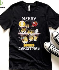 Oregon Ducks Ugly Christmas Sweaters Minions Santa Claus Merry Christmas Oregon Ducks T Shirt