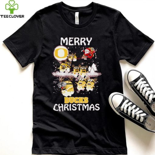 Oregon Ducks Ugly Christmas Sweaters Minions Santa Claus Merry Christmas Oregon Ducks T Shirt