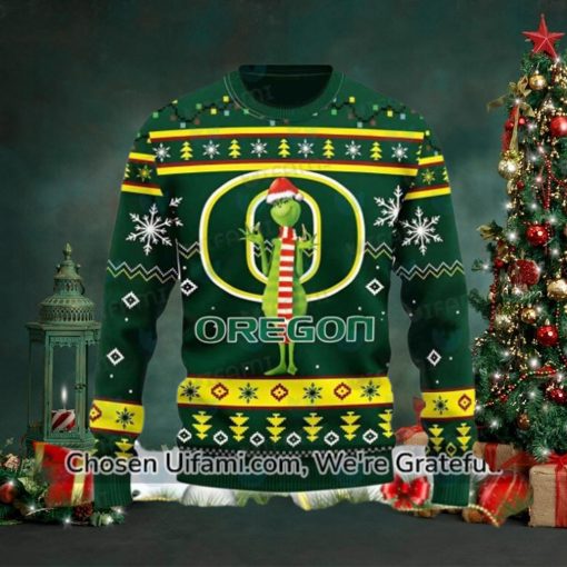 Oregon Ducks Ugly Sweater Surprising Grinch Oregon Ducks Gift Ideas