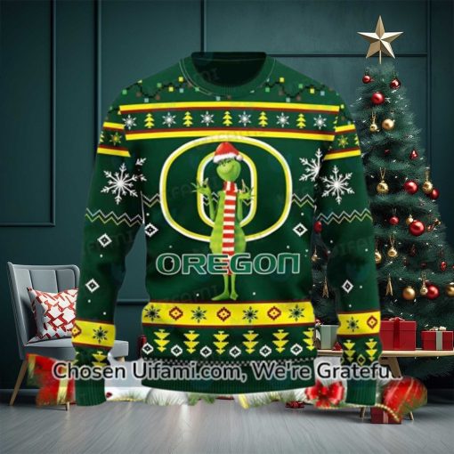 Oregon Ducks Ugly Sweater Surprising Grinch Oregon Ducks Gift Ideas