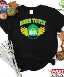 Oregon Ducks born to fly helmet shirt