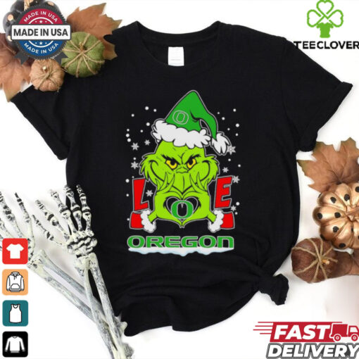 Oregon Ducks fans Grinch lover Merry Christmas shirt