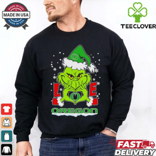 Oregon Ducks fans Grinch lover Merry Christmas shirt