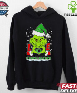 Oregon Ducks fans Grinch lover Merry Christmas shirt