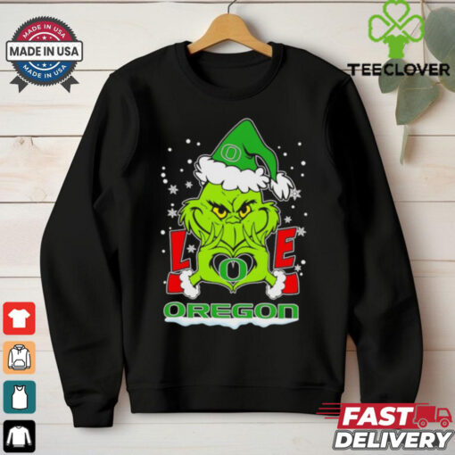 Oregon Ducks fans Grinch lover Merry Christmas shirt