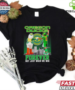 Oregon Ducks forever not just when we win mascot and Dillon Gabriel shirt