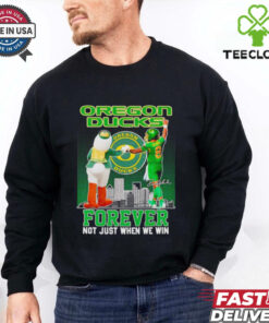 Oregon Ducks forever not just when we win mascot and Dillon Gabriel shirt