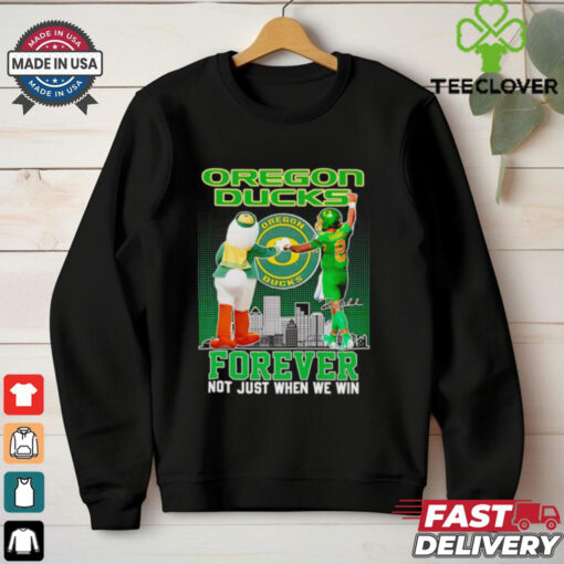 Oregon Ducks forever not just when we win mascot and Dillon Gabriel shirt
