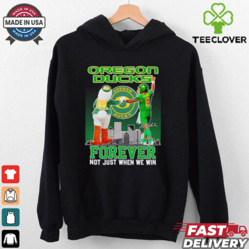 Oregon Ducks forever not just when we win mascot and Dillon Gabriel shirt