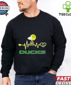 Oregon Ducks x Snoopy player heartbeat shirt