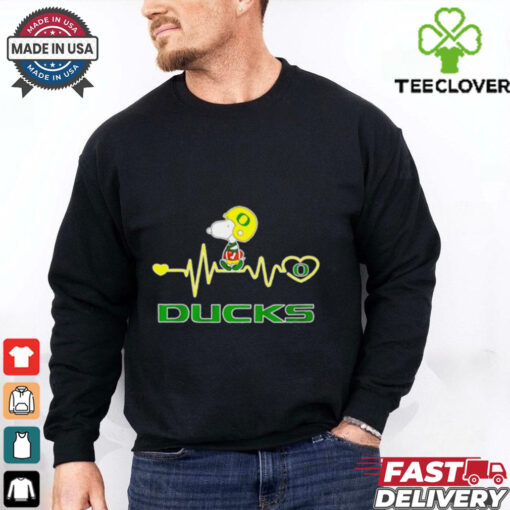 Oregon Ducks x Snoopy player heartbeat shirt