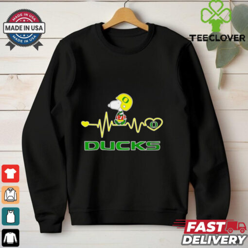 Oregon Ducks x Snoopy player heartbeat shirt