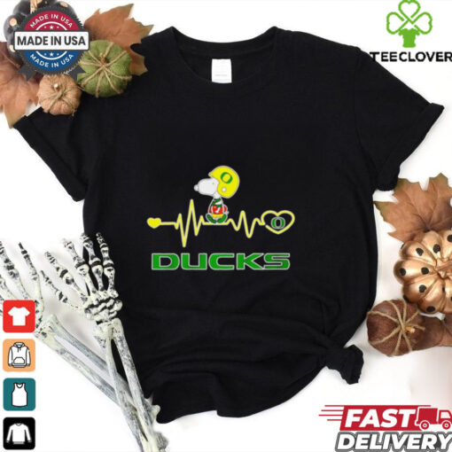 Oregon Ducks x Snoopy player heartbeat shirt