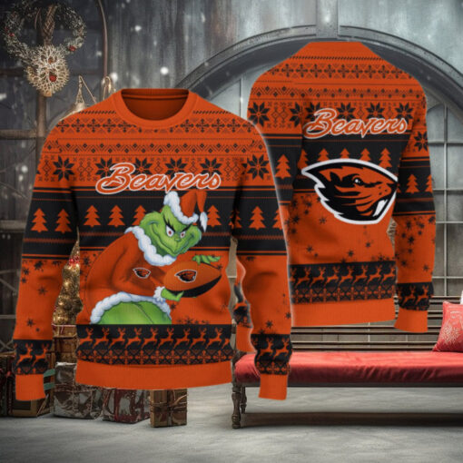 Oregon State Beavers Grinch Ugly Christmas Sweater