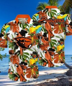 Oregon State Beavers NCAA Flower Button Up Hawaiian Shirt 3D Shirt, Oregon State Beavers Football Gifts For Him