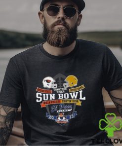 Oregon State Beavers vs Notre Dame Fighting Irish Blue 84 Unisex 2023 Tony The Tiger Sun Bowl Head To Head Helmet T Shirt