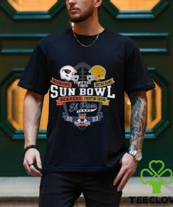 Oregon State Beavers vs Notre Dame Fighting Irish Blue 84 Unisex 2023 Tony The Tiger Sun Bowl Head To Head Helmet T Shirt