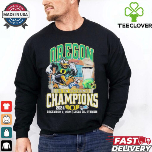 Oregon ducks big 10 conference champions in lucas oil stadium 2024 shirt