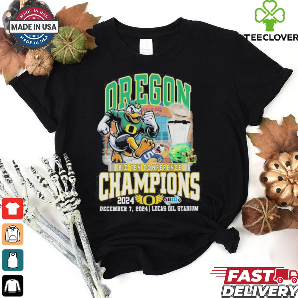 Oregon ducks big 10 conference champions in lucas oil stadium 2024 shirt Oregon ducks big 10 conference champions in lucas oil stadium 2024 shirt