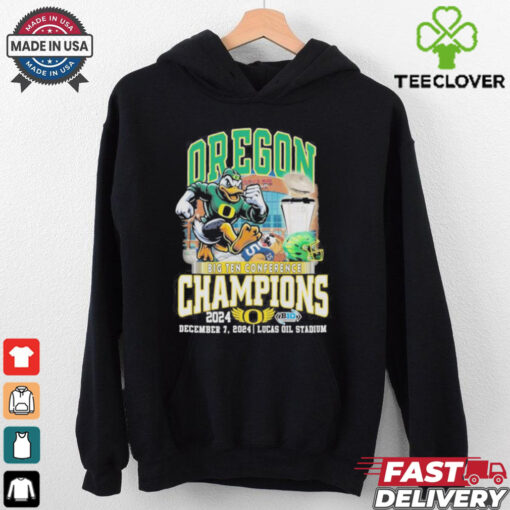 Oregon ducks big 10 conference champions in lucas oil stadium 2024 shirt