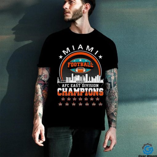 Original 2023 AFC East Champions Conquered The East Champions Miami Dolphins Football Skyline T Shirt